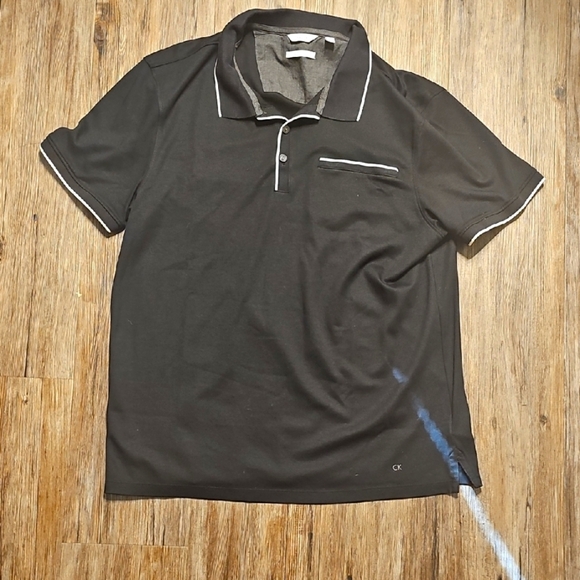 Men's Calvin Klein Liquid Touch Black Polo Shirt Large - Picture 1 of 7